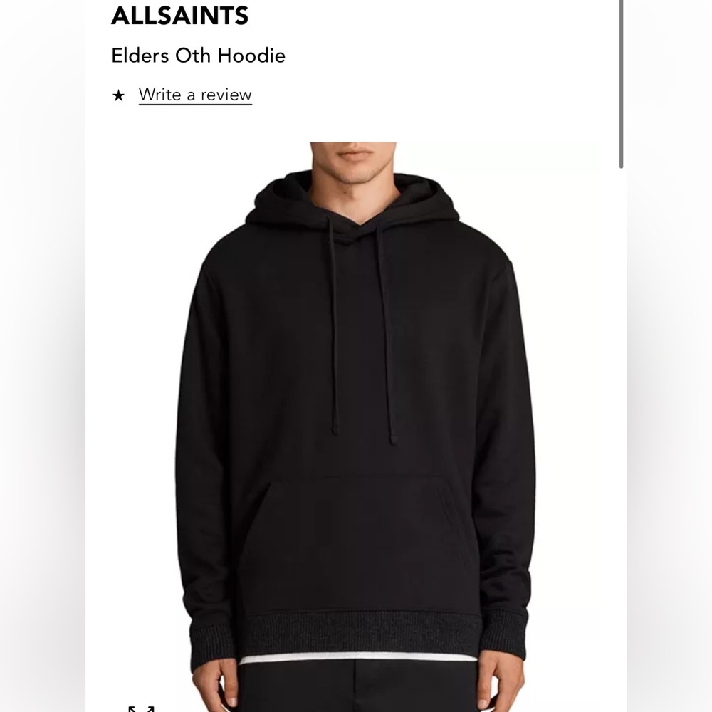 AllSaints Elders Oth Hoodie in Black - XL